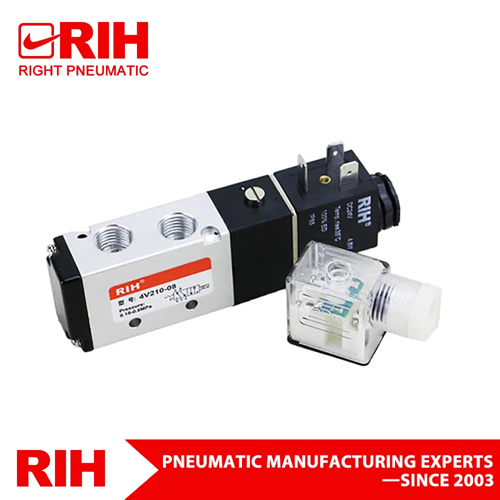 Pneumatic Component 4V210 G1/4 NPT 1/4 High Quality 5 Way Valve 4V Series Solenoid Valve Air Flow Control Valve