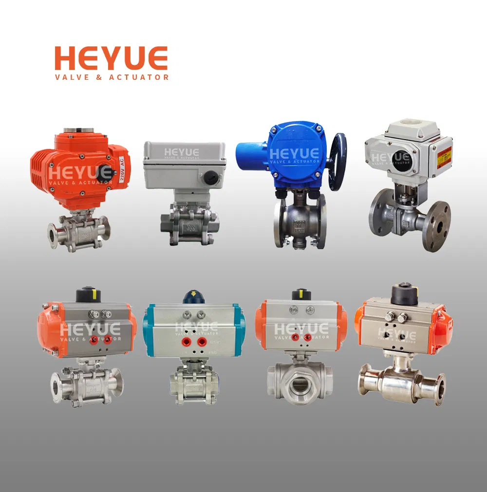 Stainless Steel/PVC/UPVC 2 Way/3 Way Flange/Thread/Welded/True Union Industrial/Sanitary Ball Valve with Pneumatic/Electric Motorized Actuator