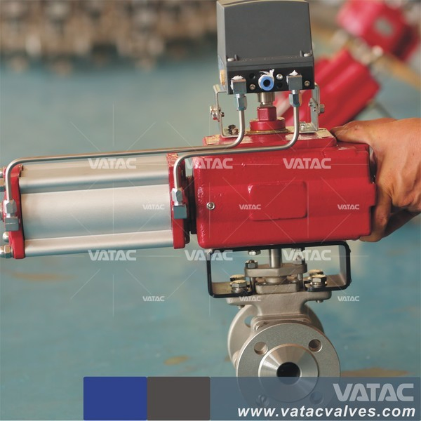 API 6D Stainless Steel Pneumatic Flanged Segment Ball Valve