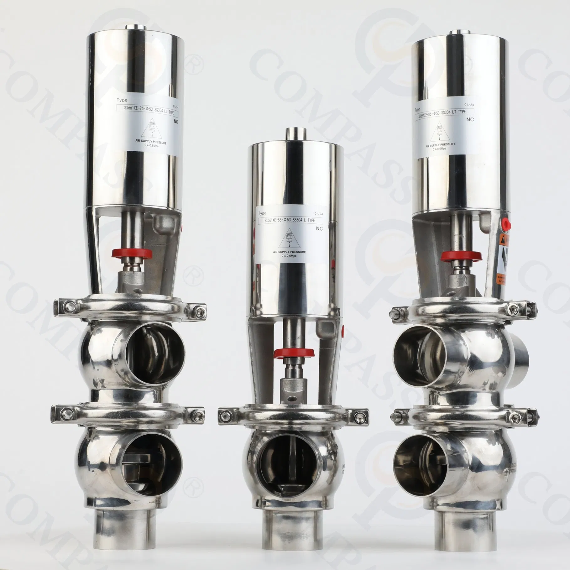 2.5 Inch Stainless Steel Diverter Valve Manufacturer Price 316L Sanitary Pneumatic Weld Reversing Valve with EPDM Gasket