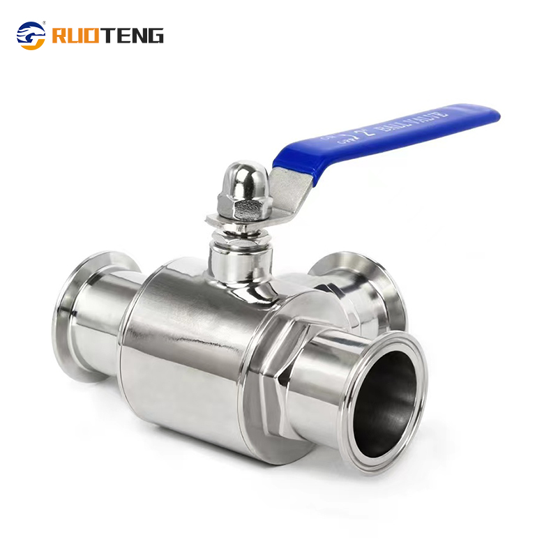[Ruoteng] Sanitary Stainless Steel SS304/ SS316L Clamped Three-Way Zero Leakage Regulating Stainless Steel Pneumatic/Manual/Electric Sanitary Ball Valves