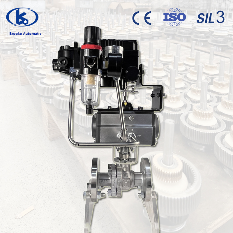 Pneumatic Actuator Control CF8 Flange Segment Type Ball Valve with RS485 Communication