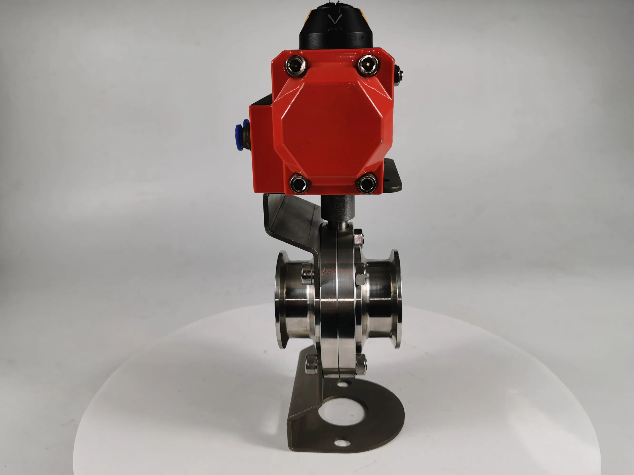 Santhai SS304/316L Sanitary Butterfly Valve with Aluminium Pneumatic Actuator