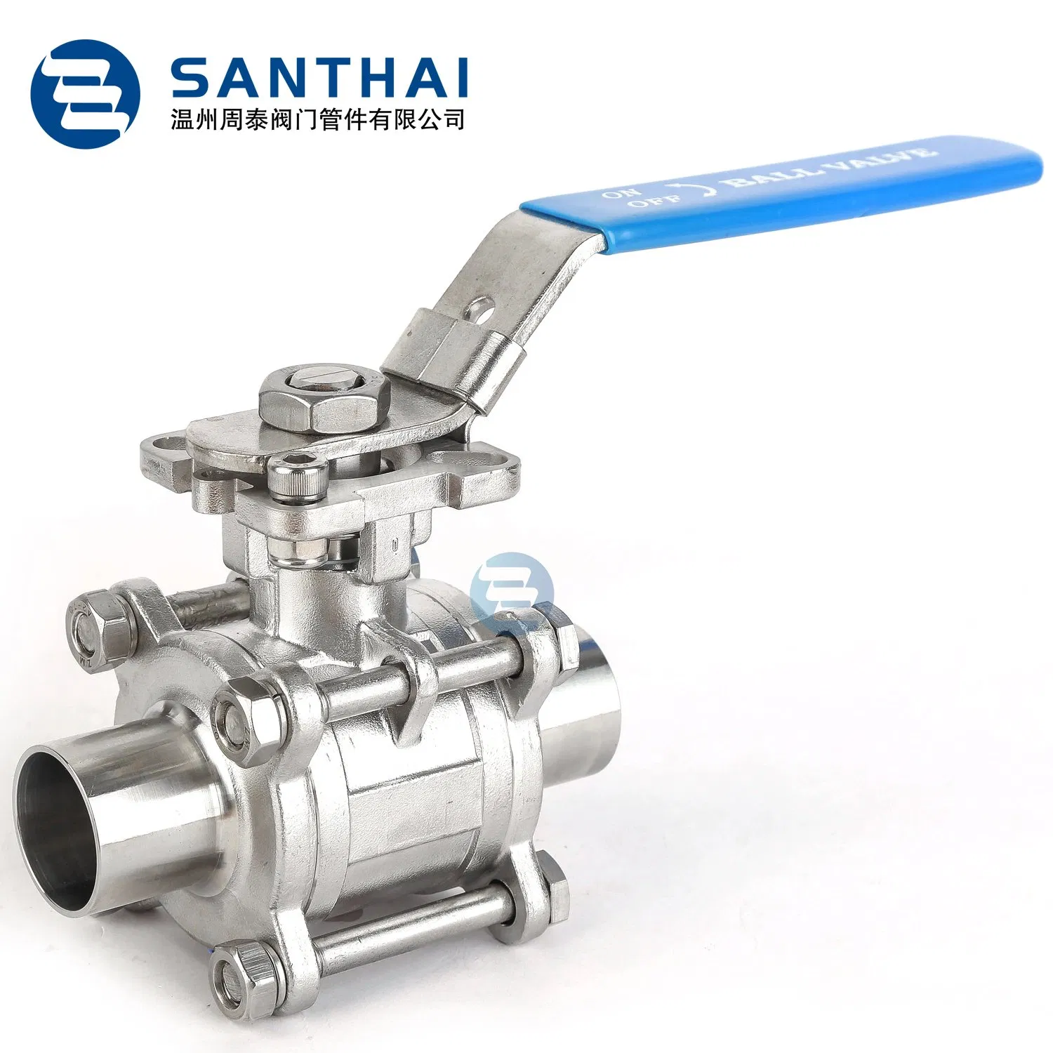 Hygienic Sanitary Stainless Steel Pneumatic 3PCS Tank Bottom Ball Valve