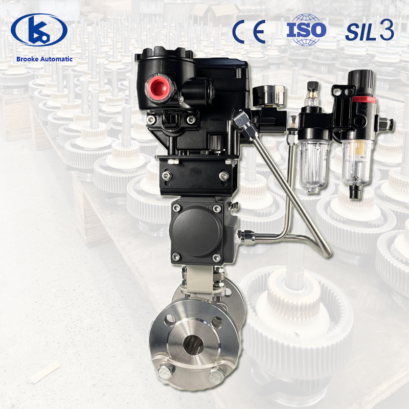 Pneumatic Actuator Control CF8 Flange Segment Type Ball Valve with RS485 Communication