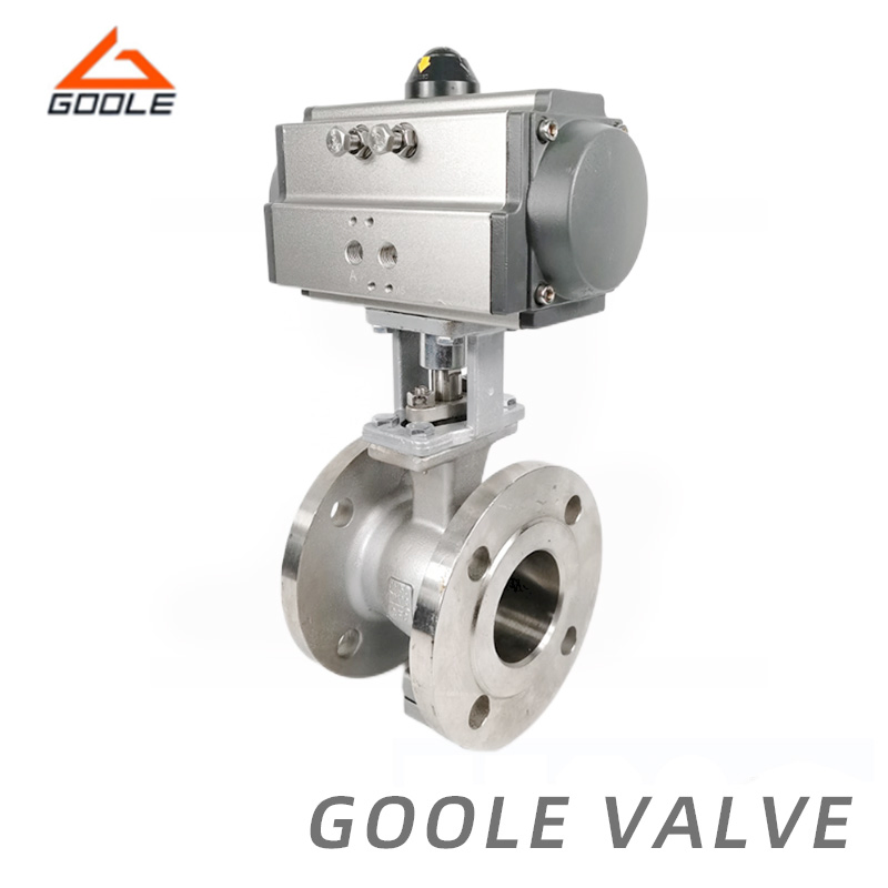 Pneumatic Operated Forged Steel Flanged Bonnet V Port Segment Ball Valve