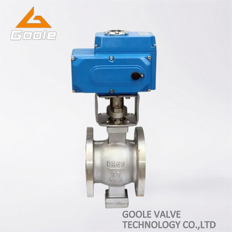Electric Actuated Wafer Type V Port Segment Control Ball Valve