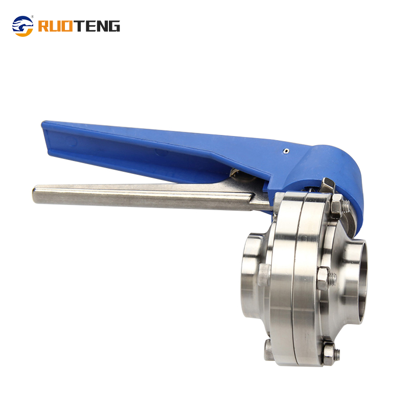 [Ruoteng] SS304 SS316L Stainless Steel Welded Food Grade Hygienic Sanitary Butterfly Valve with Duckbill