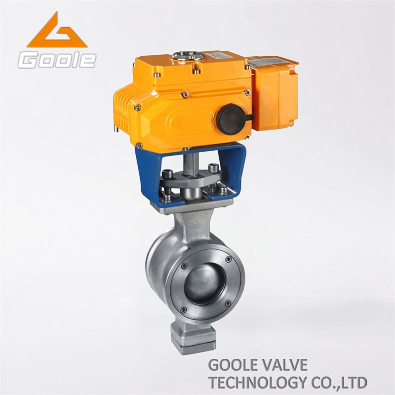 Electric Actuated Wafer Type V Port Segment Control Ball Valve