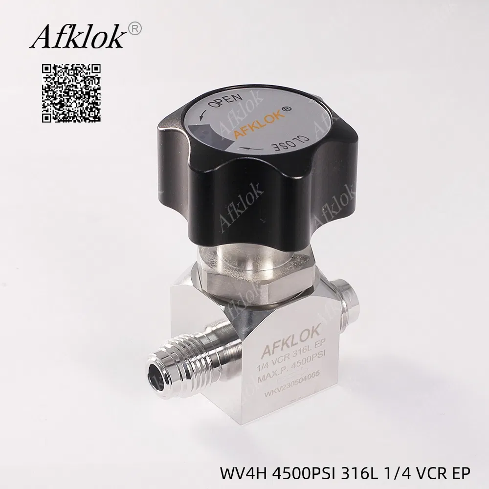 Manual ANSI Afklok 1/4inch VCR Male Thread Gas Stop Diaphragm Valve for Oxygen CO2 N2 C2h2
