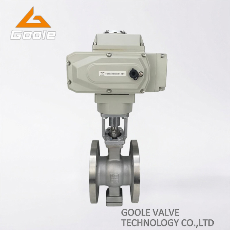 Electric Actuated Wafer Type V Port Segment Control Ball Valve