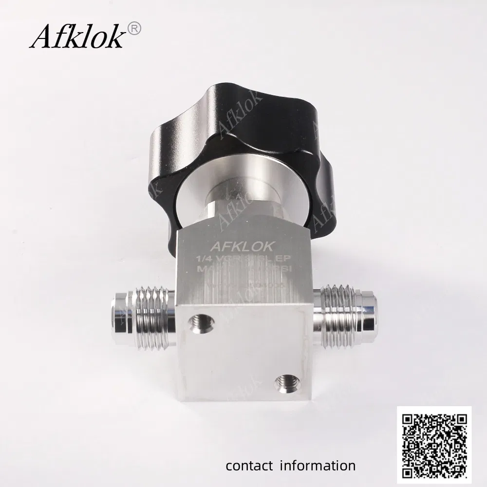 Manual ANSI Afklok 1/4inch VCR Male Thread Gas Stop Diaphragm Valve for Oxygen CO2 N2 C2h2