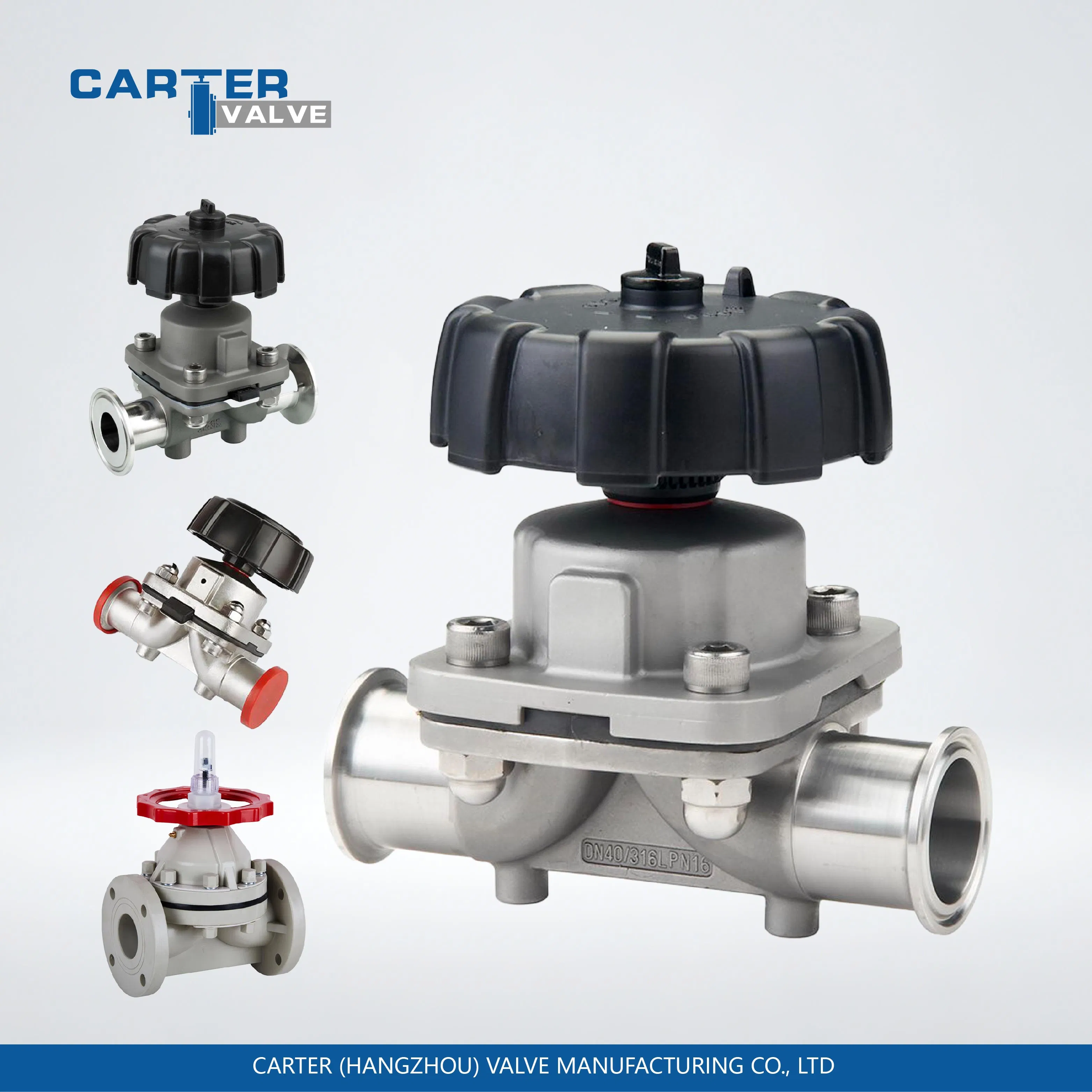 Diaphragm Valve,316L/CF3 Stainless Steel,Zero Dead Leg,EPDM/PTFE/FKM Sealing,Flanged,Threaded, Welded&Quick-Connect Clamp Ends,Manual,ANSI Standard for Food