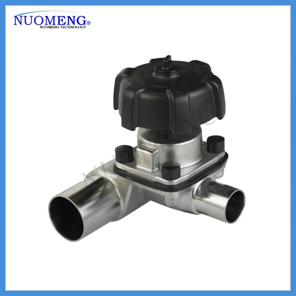 Sanitary Pneumatic Actuator Stainless Steel Forge Three-Way Welded Diaphragm Valve