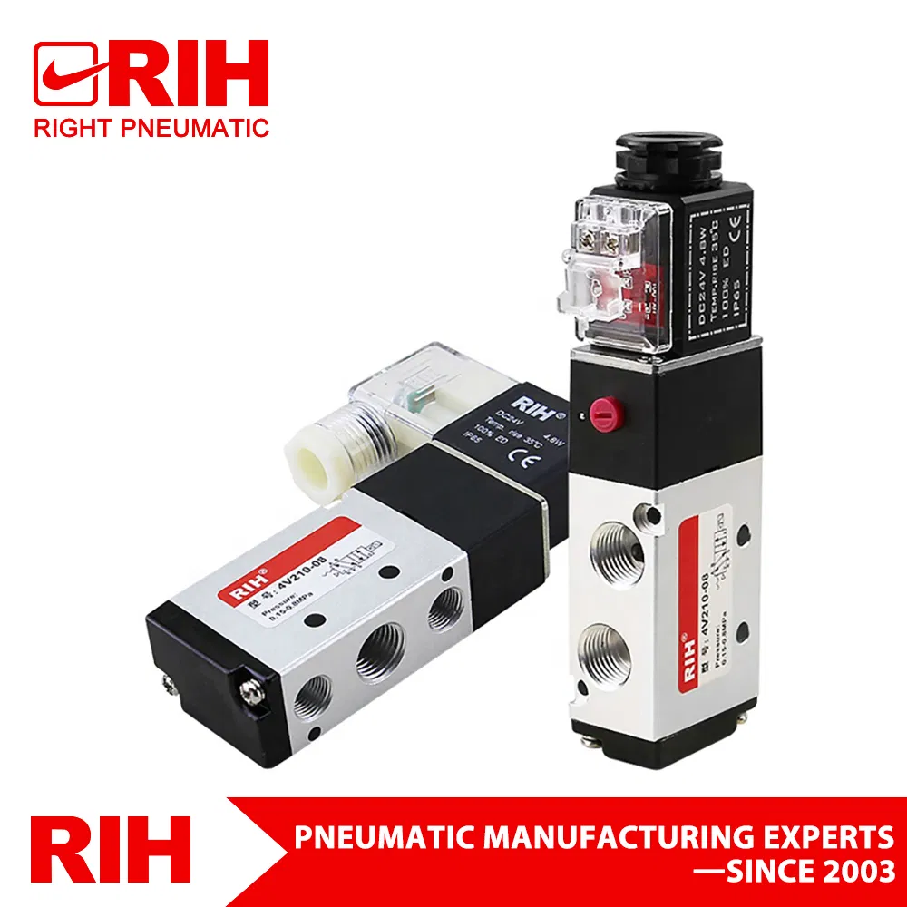 Pneumatic Component 4V210 G1/4 NPT 1/4 High Quality 5 Way Valve 4V Series Solenoid Valve Air Flow Control Valve