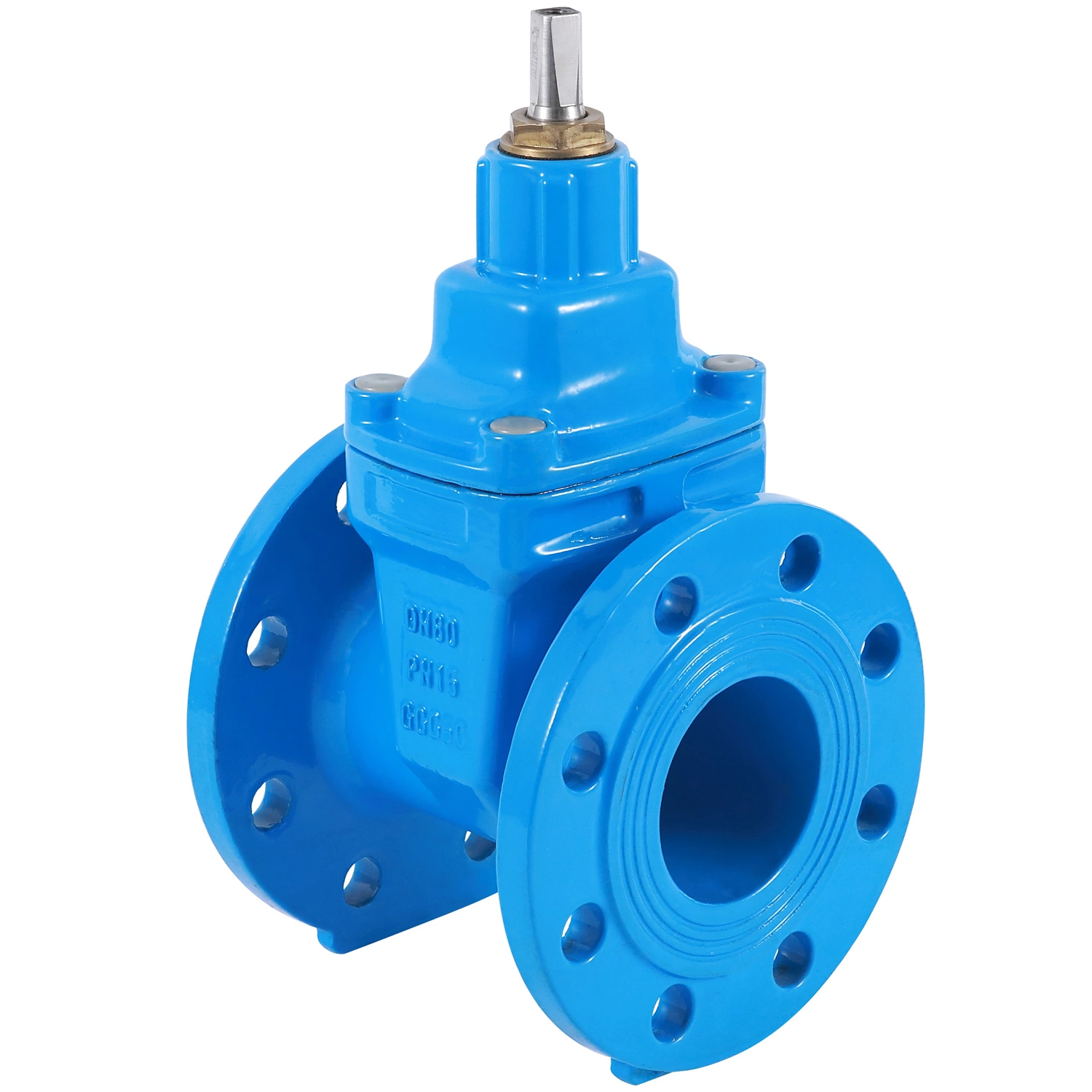 DIN F4/BS5163/AWWA Gate Valve, OS&Y Rubber Wedge Resilient Seated Non Rising Stem Ductile Iron /Cast Iron Control Knife Sluice F4 Fl