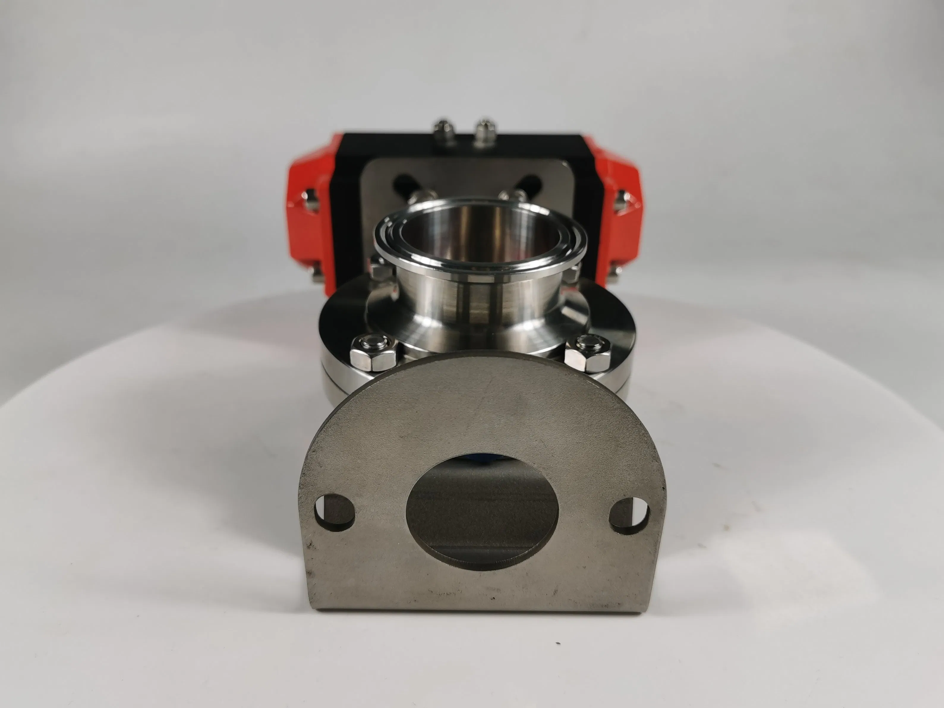 Santhai SS304/316L Sanitary Butterfly Valve with Aluminium Pneumatic Actuator