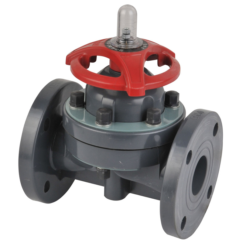 PVDF Diaphragm Valve, Plastic/PTFE/Weir Type/Flanged