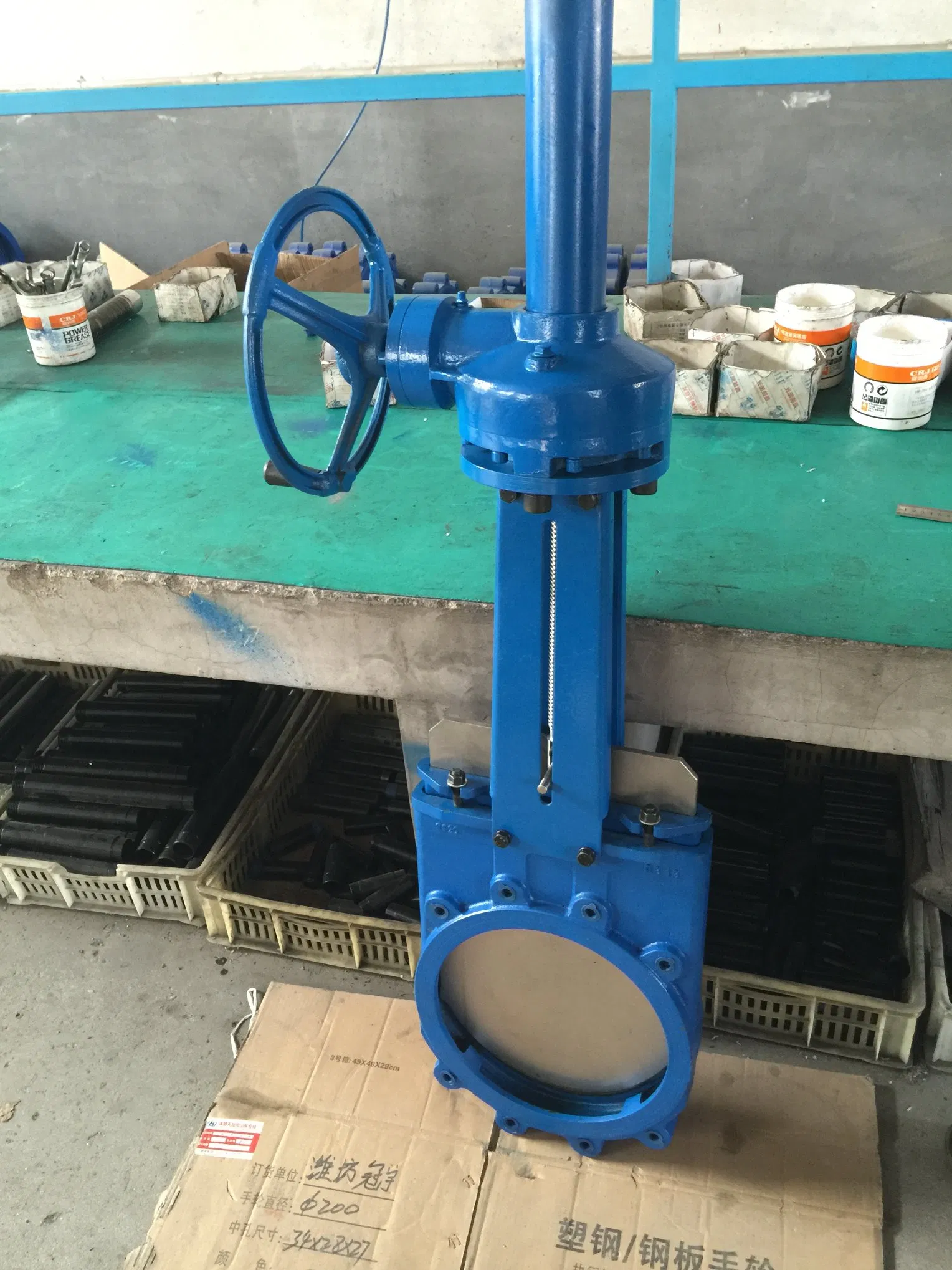Chainwheel Operated Cast Iron Knife Type Gate Valve Manufacture of China