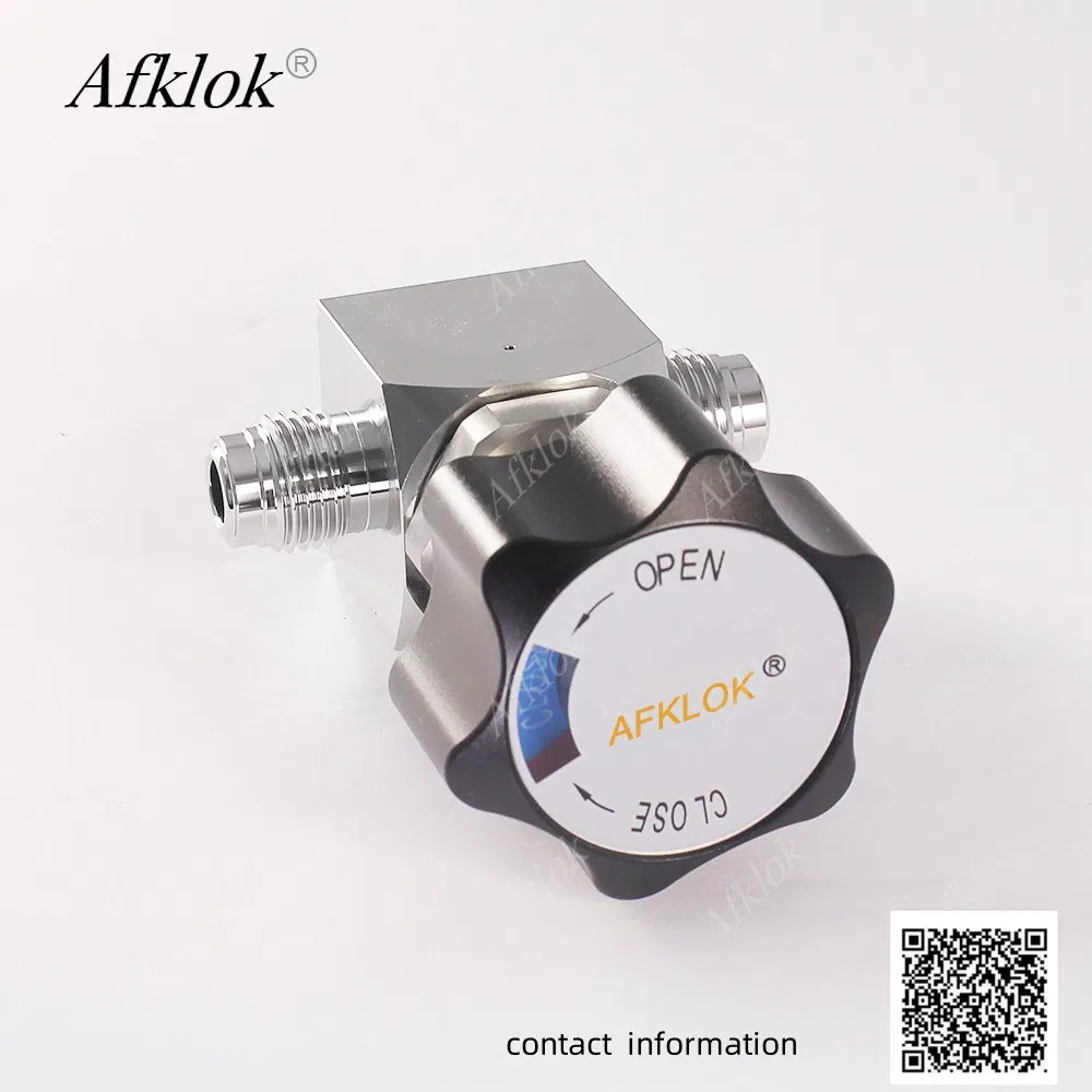 Manual ANSI Afklok 1/4inch VCR Male Thread Gas Stop Diaphragm Valve for Oxygen CO2 N2 C2h2