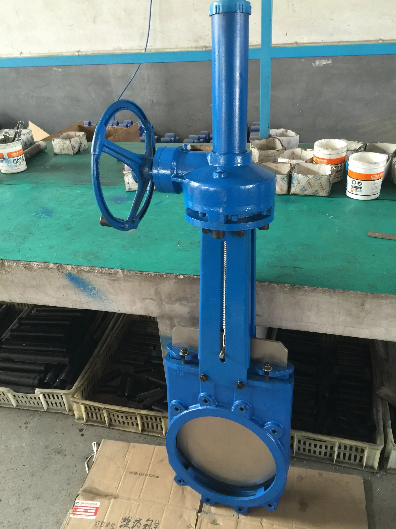 Chainwheel Operated Cast Iron Knife Type Gate Valve Manufacture of China