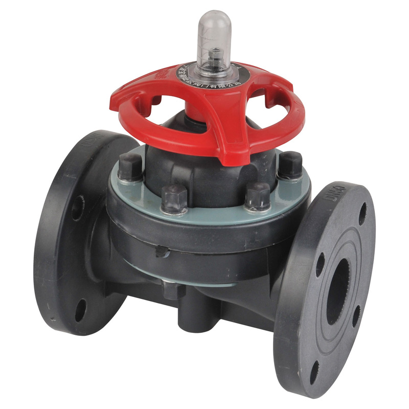 PVDF Diaphragm Valve, Plastic/PTFE/Weir Type/Flanged