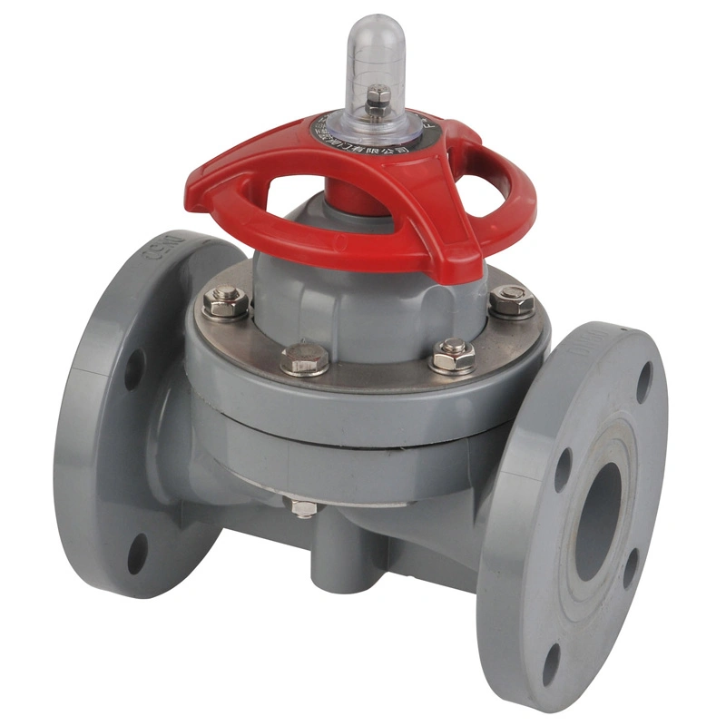 PVDF Diaphragm Valve, Plastic/PTFE/Weir Type/Flanged