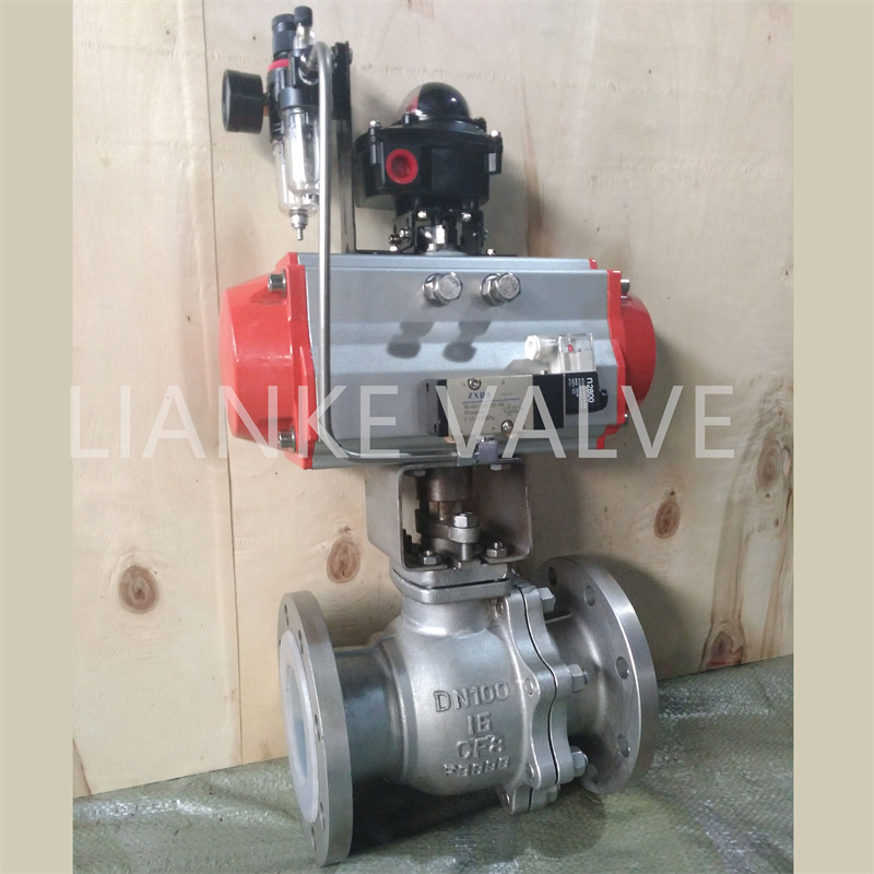 Stainless Steel CF8/CF8m Wafer Segmented Float/Floating Brass 3 Way Ball Valve with Pneumatic Actuator Industrial Control / Globe Valve Pinch Valve