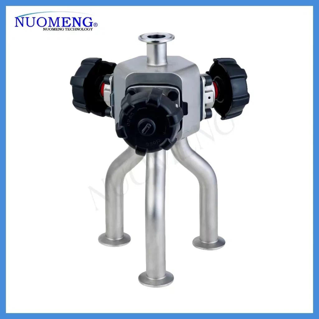 Sanitary Pneumatic Actuator Stainless Steel Forge Three-Way Welded Diaphragm Valve