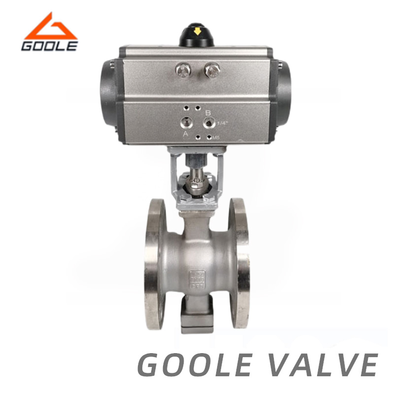 Pneumatic Operated Forged Steel Flanged Bonnet V Port Segment Ball Valve