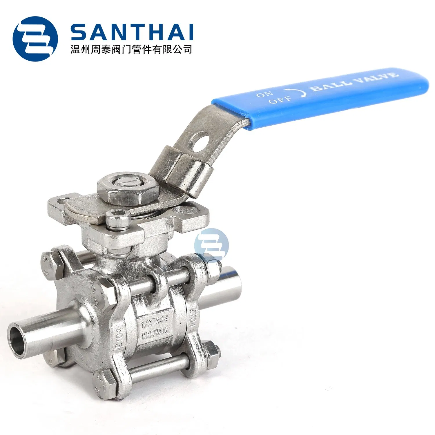 Hygienic Sanitary Stainless Steel Pneumatic 3PCS Tank Bottom Ball Valve