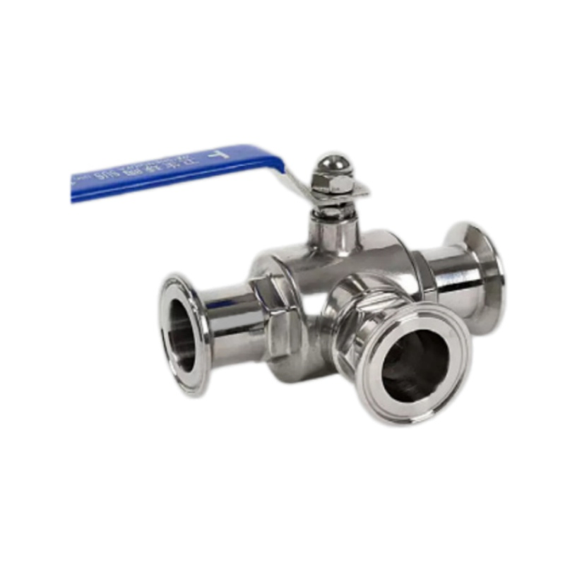 SS304/SS316 Sanitary Stainless Steel Three-Way Quick-Install Clamp Ball Valve with Manual Operate