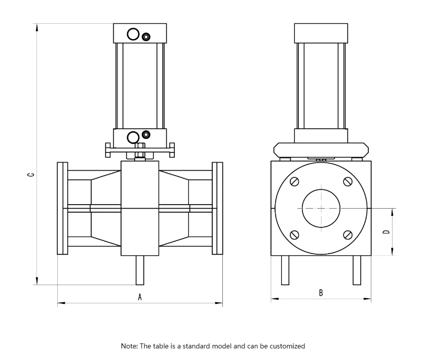 Pinch Valve Technical Drawing