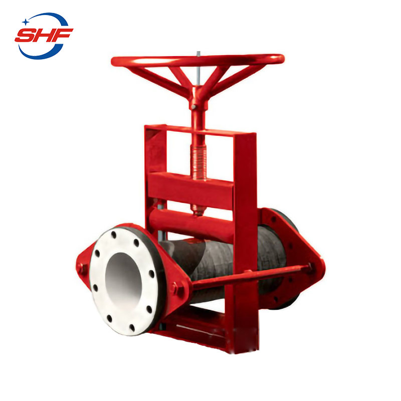API DIN Standard Natural Rubber Sleeved Aluminium Alloy Manual Pinch Valve