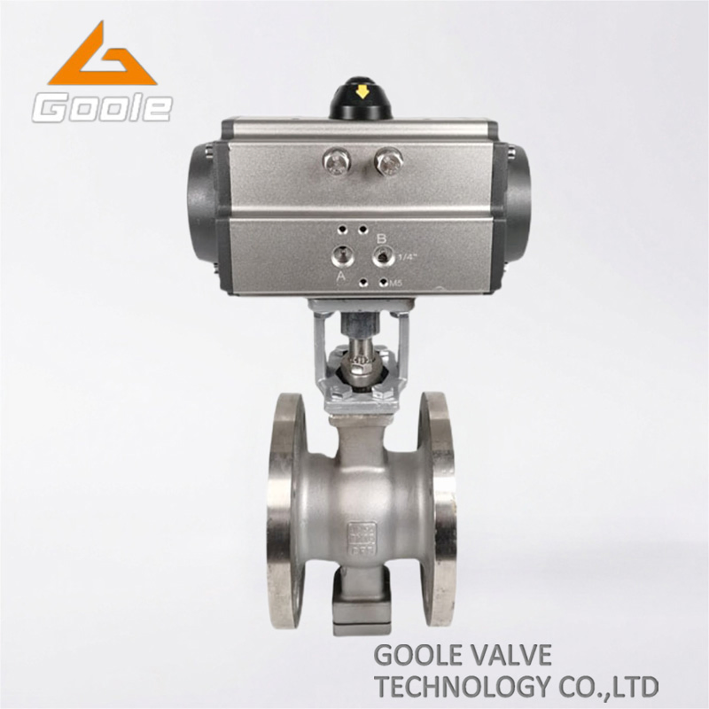 Pneumatic Actuated Wafer Type V Port Segment Ball Valve