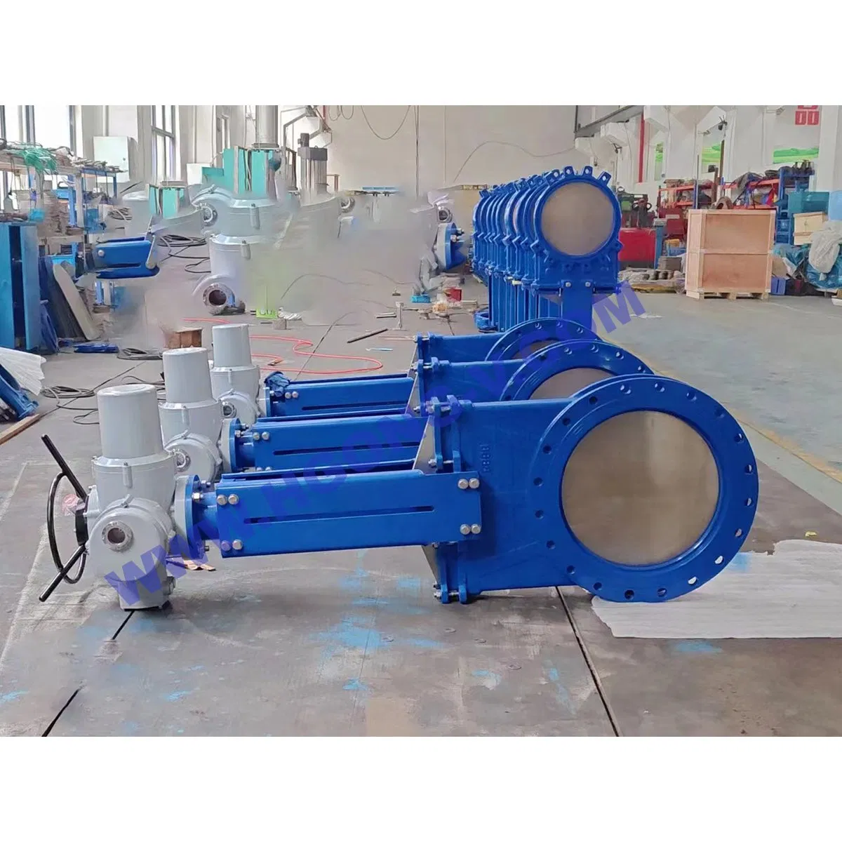 ASME/DIN Pneumatic Non Rise Stem DN750 SS304/SS316 Electric Actuator Control Sluice Knife Gate Valve