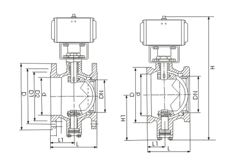 V Port Ball Valve Dimensions