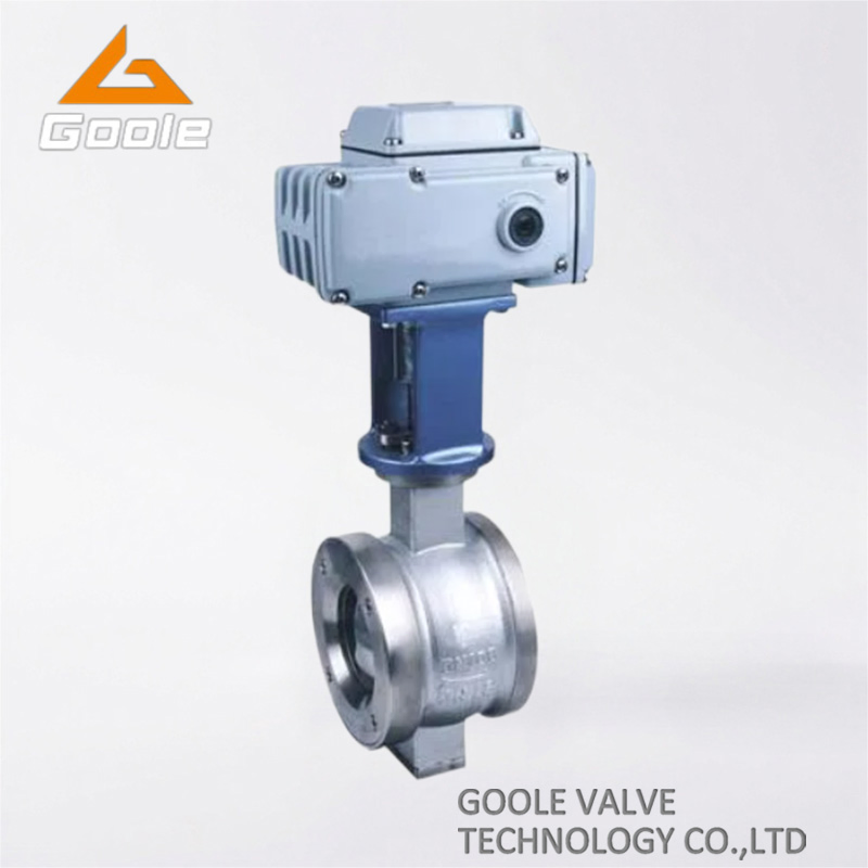 Electric Actuated Wafer Type V Port Segment Control Ball Valve