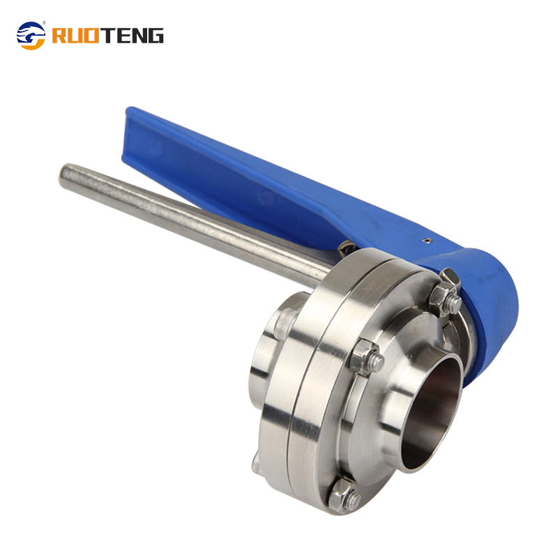 [Ruoteng] SS304 SS316L Stainless Steel Welded Food Grade Hygienic Sanitary Butterfly Valve with Duckbill