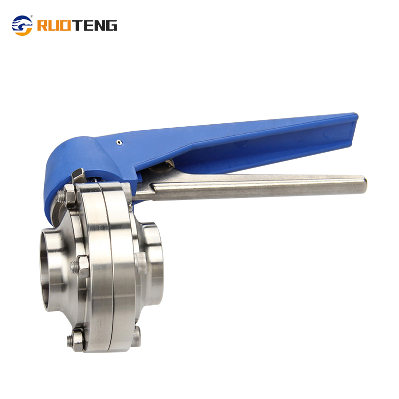 [Ruoteng] SS304 SS316L Stainless Steel Welded Food Grade Hygienic Sanitary Butterfly Valve with Duckbill