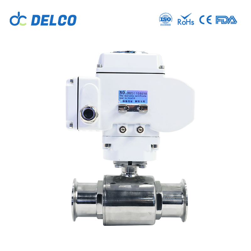 DELCO L Port 220V Two Way Three Way Electric Sanitary Ball Valve