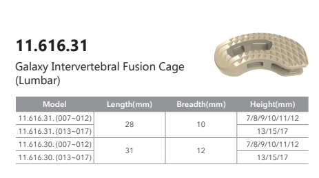 Surgical Instrument Orthopedic Implant Titanium Coating Banana Lumbar Peek Interbody Fusion Cage Spine System