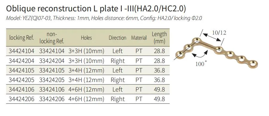 Reconstruction L Bone Plate