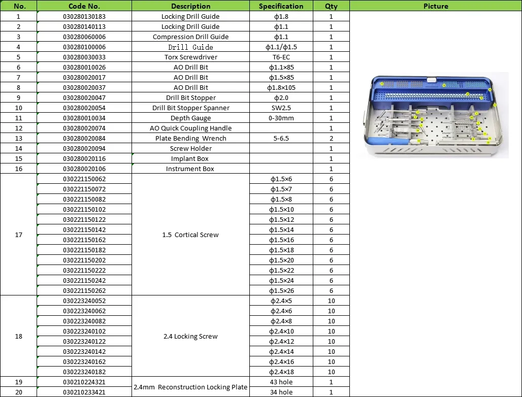ALPS Reconstruction Locking Plate Screw Instruments 2