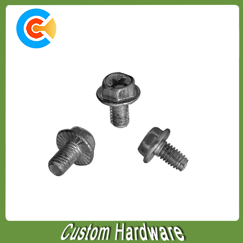 DIN/ANSI/BS/JIS Carbon-Steel/Stainless-Steel Crossed Hexagonal Flanged Triangular Teeth Screw for Building