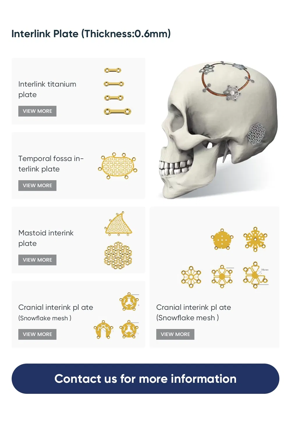 Interlink Plate Specifications