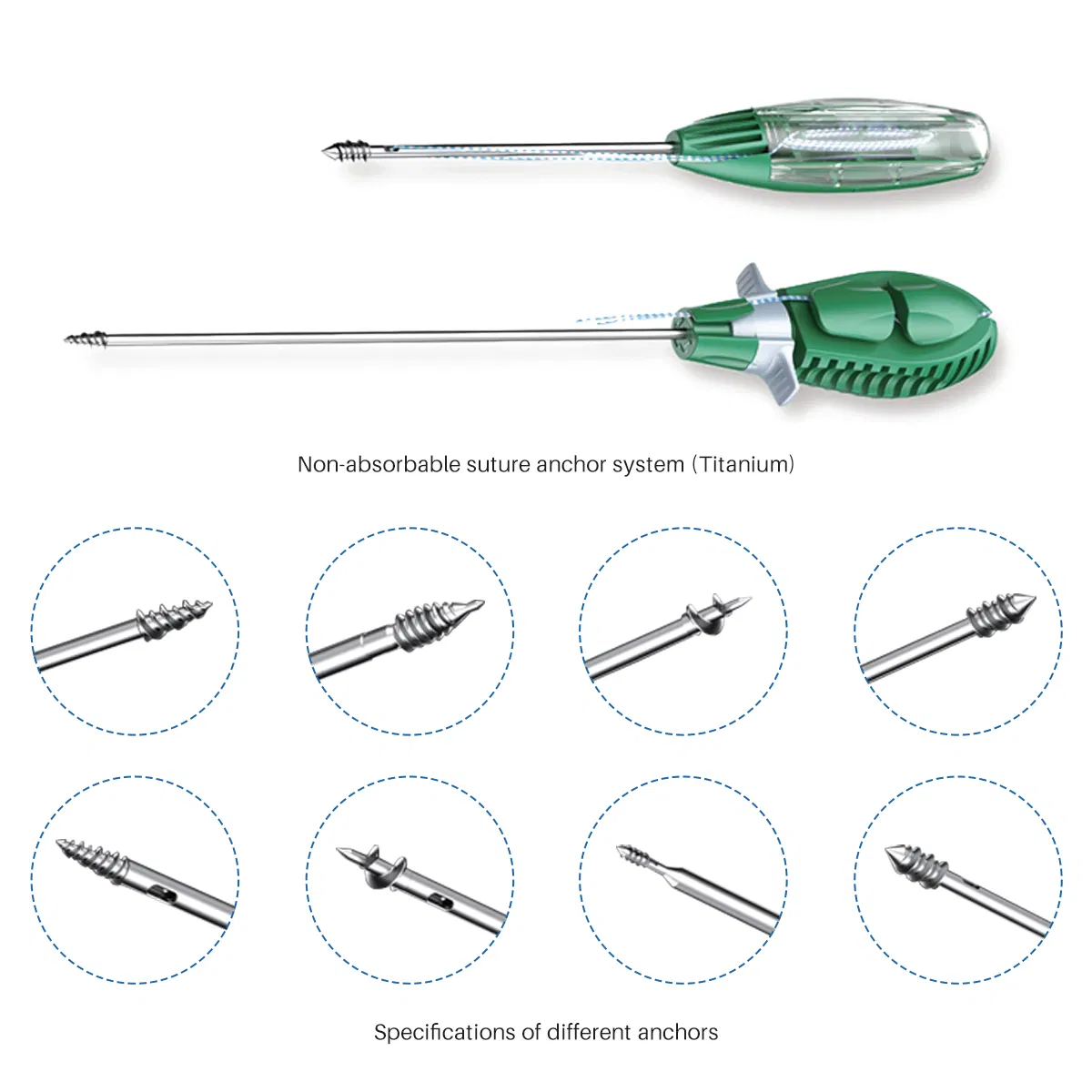 Shoulder Surgery Orthopedic Implant Bone Disposable Non-Absorbable Metal Threaded Suture Anchor