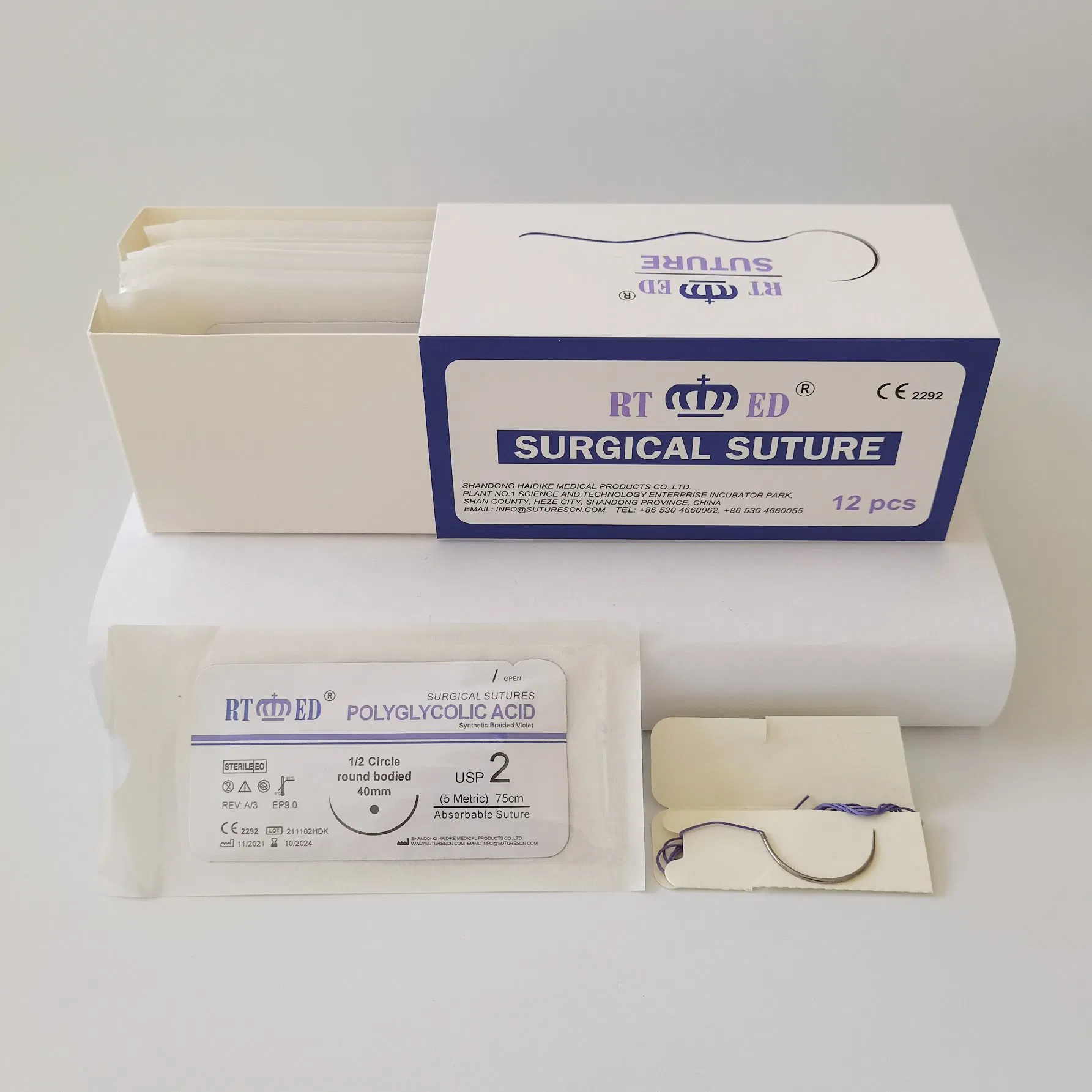 High Quality Manufacture of Sterile Synthetic Polyglycolic PGA Sutures Absorbable Surgical Suture