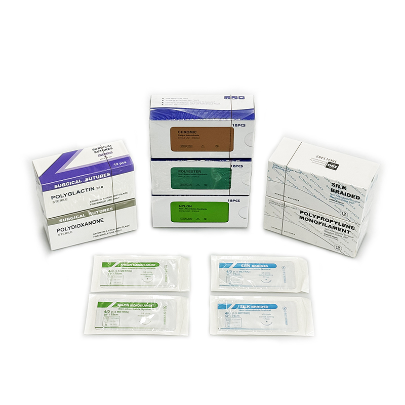 Absorbable or Non-Absorbable Pdo PGA 910 Silk Polydioxanone Catgut Polyester Nylon Surgical Suture Thread with Needle