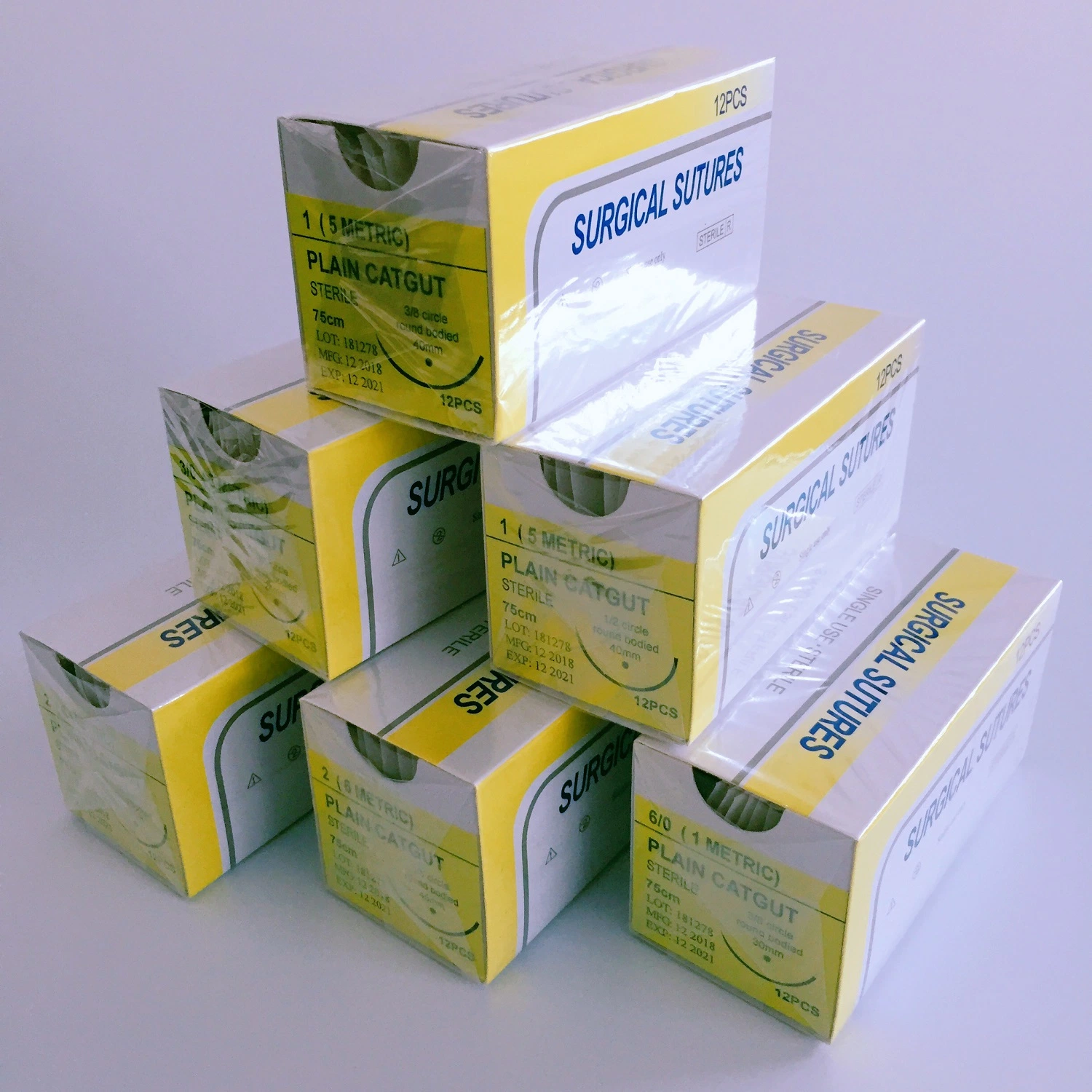 Medical Absorbable Non-Absorbable Surgical Sutures with Needle Polypropylene Sterile PGA Pdo Silk Nylon Catgut